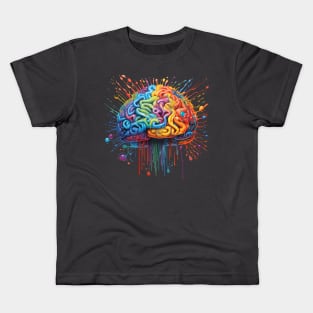 Colorful artistic brain - ADHD, autism Kids T-Shirt